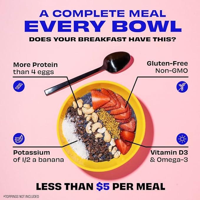 Kreatures of Habit Meal One | Overnight & Instant Superfood Protein Meal Replacement | Gluten Free, Dairy Free, 30g of Plant Based Protein, With No Added Sugar | Vanilla | Pack of 7