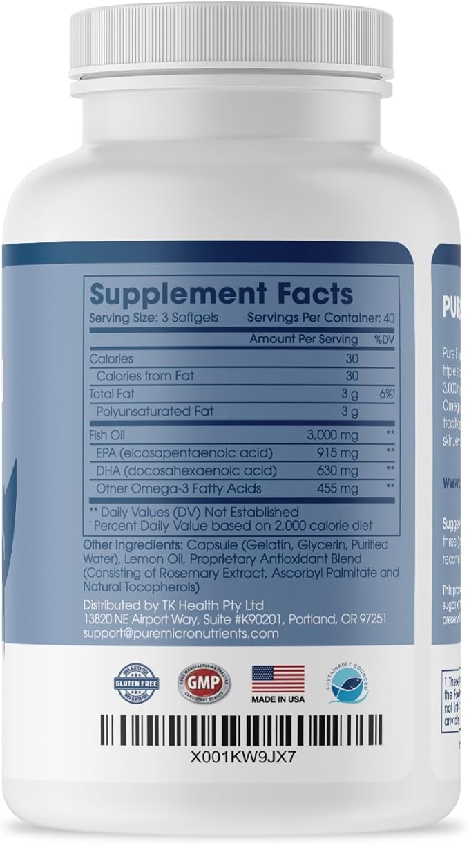 Pure Micronutrients - Omega 3 Fish 3000mg, Triple 120 Softgels