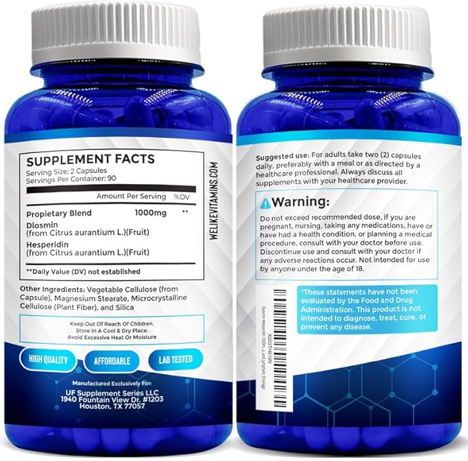We Like Vitamins Diosmin Hesperidin 1000mg 180 Capsules 90 Day