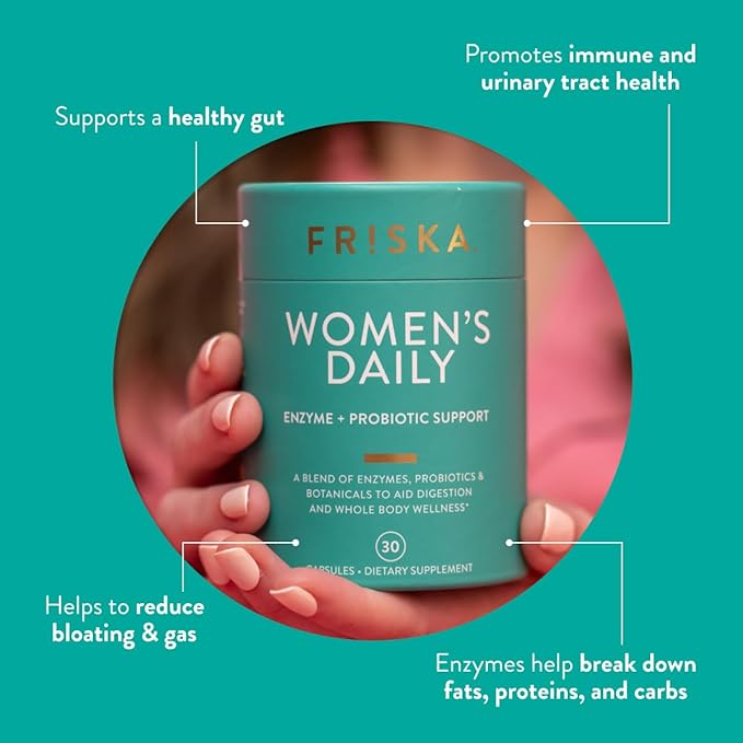 FRISKA Women’s Daily Digestive Enzyme and 30 Capsules