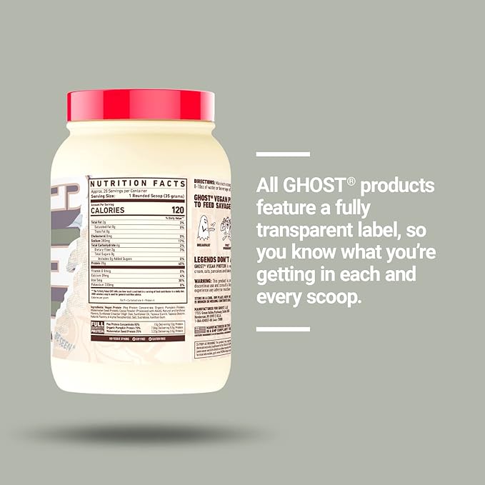 GHOST Vegan Protein Powder, Chocolate Cereal Milk 2lb, 20g 20g of