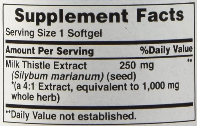 Puritan's Pride Milk Thistle 4:1 Extract 1000 mg 4:1 Extract 1000 mg 90 Count 2)