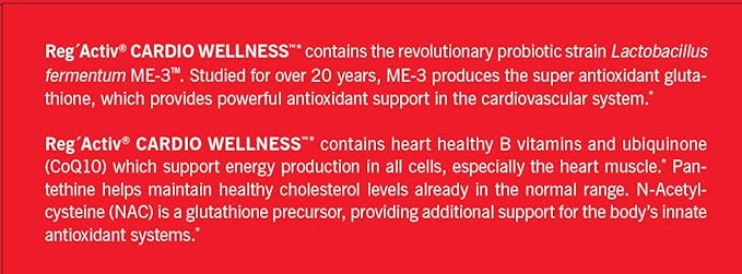 Reg'Activ Cardio Wellness with Glutathione Producing ME-3, Pantethine CoQ10