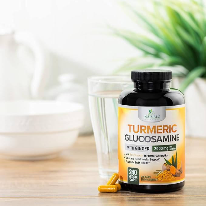Turmeric Curcumin with BioPerine, Ginger & 95% Curcuminoids 2000mg Black 240 Capsules