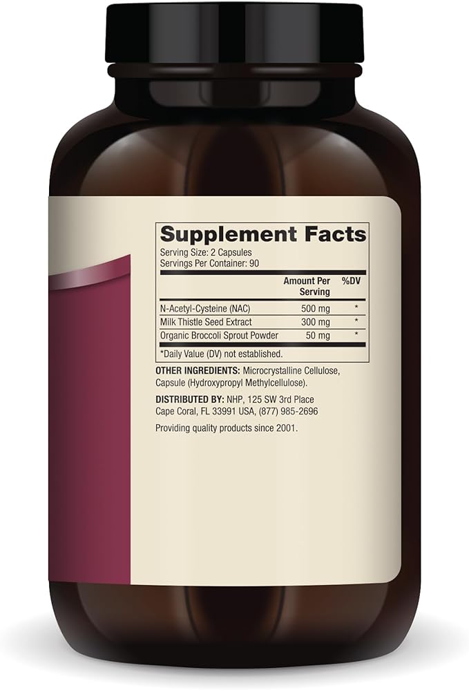 Dr. Mercola NAC with Milk Thistle, 90 Servings (180 Capsules), 500 mg