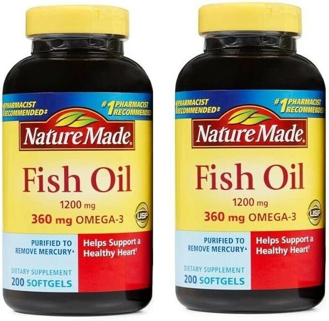 Nature Made Fish Oil 1200 mg 3 - 360mg FishOil 400 Softgels, 200 Day