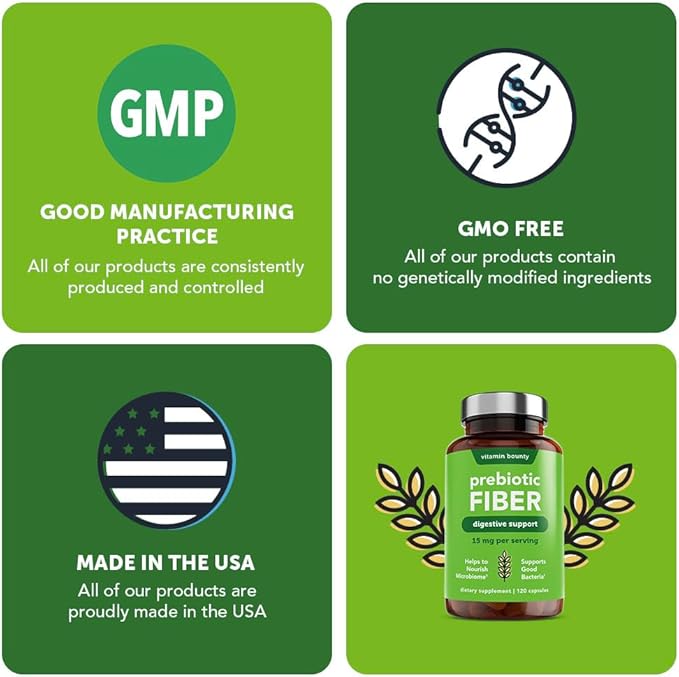 Vitamin Bounty Prebiotic Fiber Digestive Support 60 Capsules
