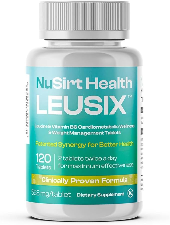 LEUSIX Weight Management Supplement – Patented Leucine + Vitamin B6 Formula – Supports Metabolism, Fat Utilization & Lean Muscle – 120 Tablets (1-Month Supply)
