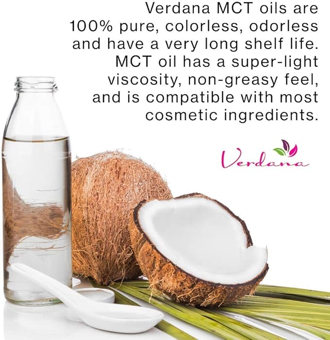 Verdana USDA Certified Organic Coconut MCT Oil –Fractionated Coconut Oil – No Palm Kernel Used – Kosher, Food Grade, Non-GMO – Great for Keto and Paleo Diets, Oil Pulling Rinse Mouthwash – 1Gallon