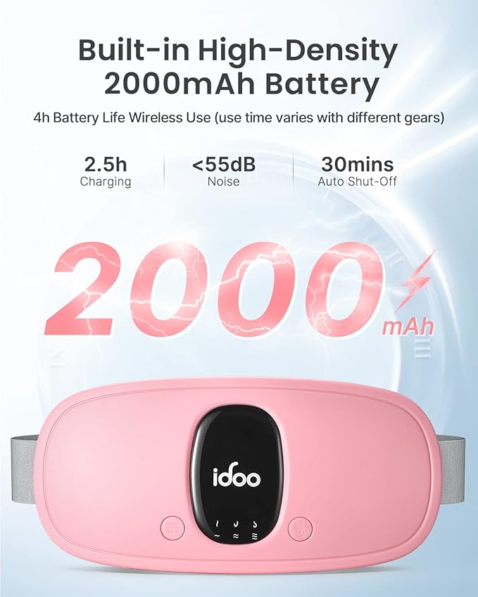 iDOO 2 Pack Portable Heating Pad, 3 Heat 3 Massage