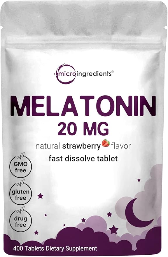 Micro Ingredients Melatonin 20mg Tablets, 400