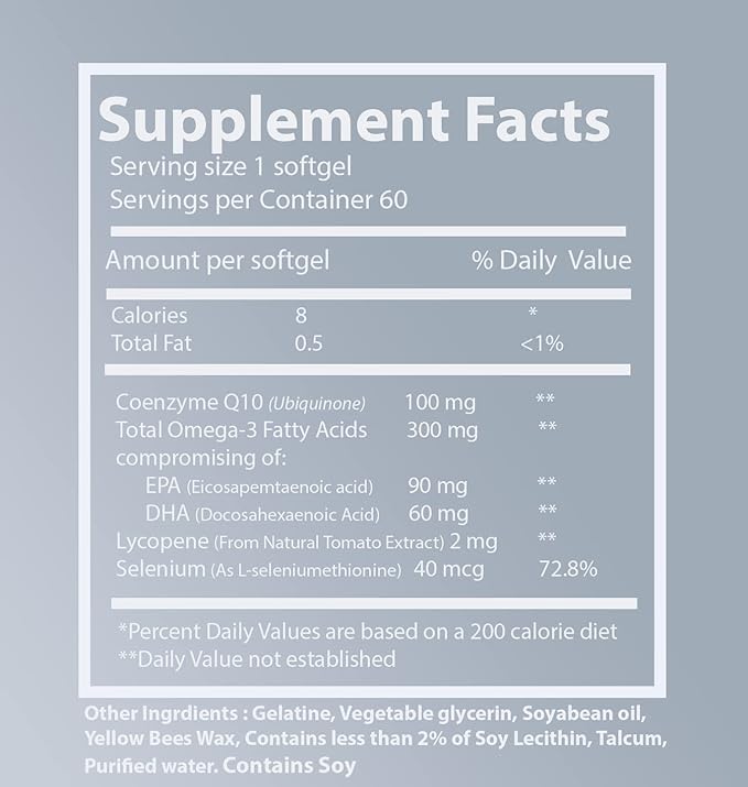 Highly absorbable CoQ10 100 mg Plus Omega-3 with (90 softgels)