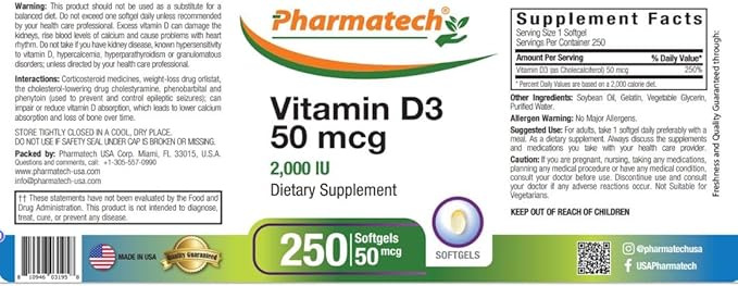 Vitamin D3 2000 IU, 50 mcg, 250 Mini