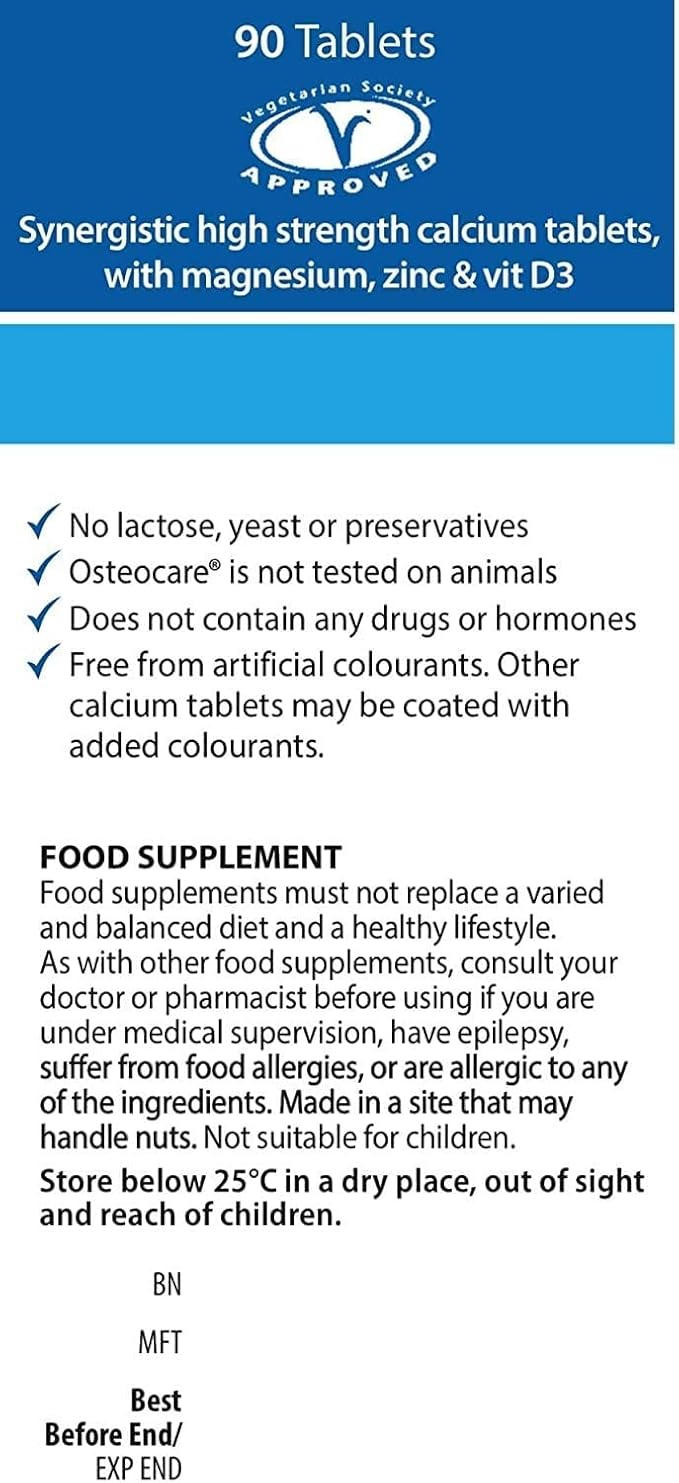 Vitabiotics Osteocare Calcium 800mg with Vitamin D3, Magnesium, 90 Tablets