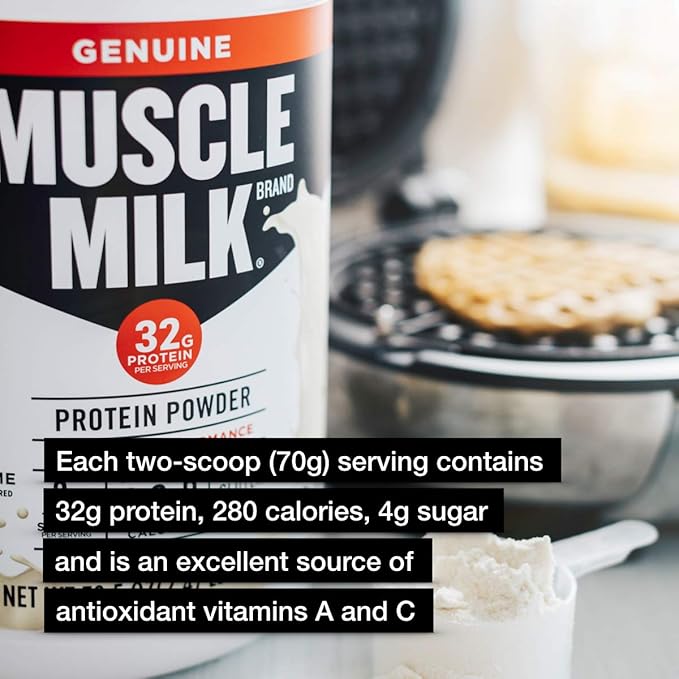 Muscle Milk Genuine Protein Powder, Banana 32g Protein, 5 Pound, 32 Servings