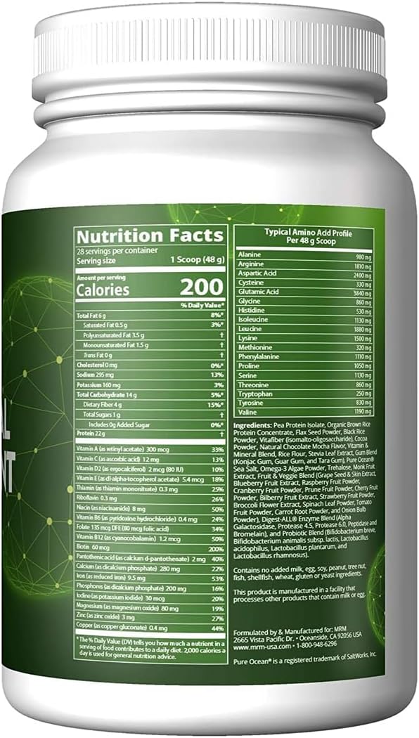 MRM Nutrition Veggie Meal Replacement Protein 22g complete 28 servings