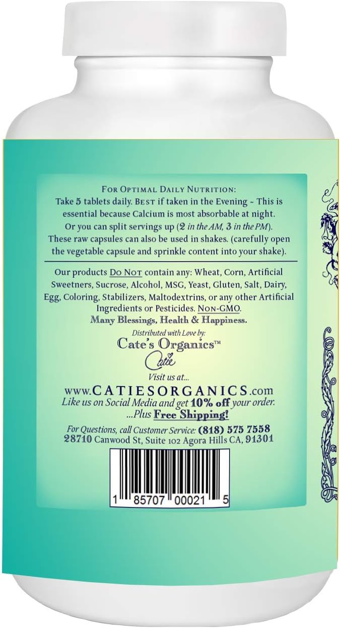 Catie's Whole Plant Food Calcium K2, Boron, 30 Day 150 Capsules.
