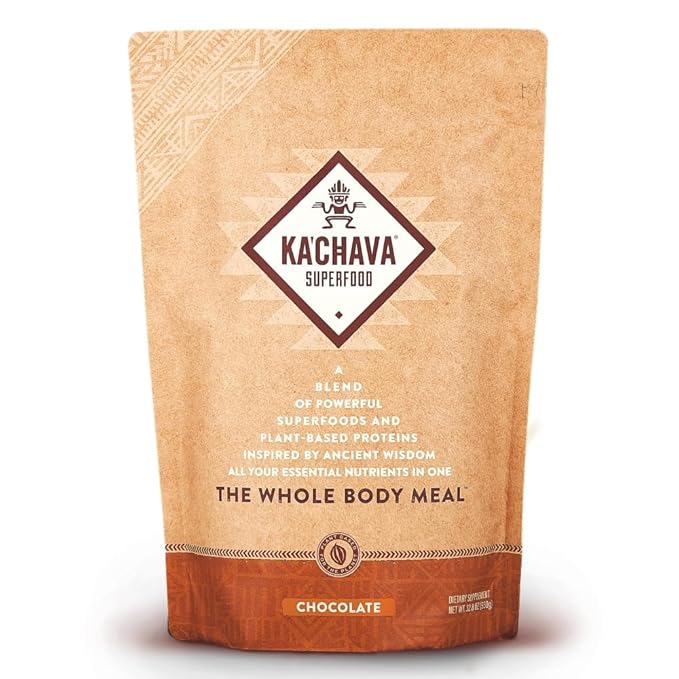 Ka’Chava All-In-One Nutrition Shake Blend, Chocolate, 85+ Superfoods, 26g Vitamins 25g Plant-Based 2lb