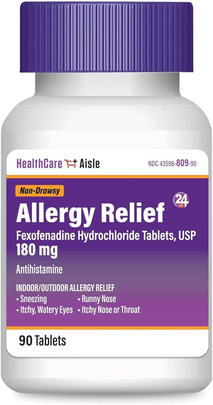 HealthCareAisle Allergy Relief 180 mg 90 Tablets 24-Hour Allergy