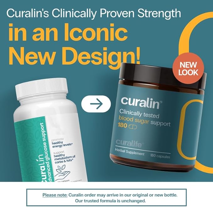 CuraLin - Supports Blood Sugar, Effective, and 100% Natural Supplement | 2 Pack - 2 Month Supply (New Packaging)