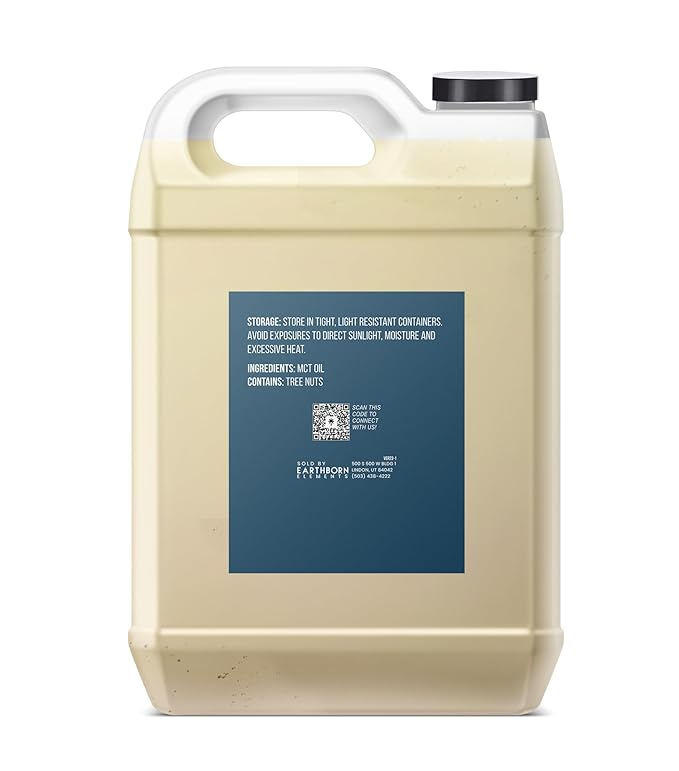 Earthborn Elements MCT Oil 1 Gallon, Pure & Undiluted, Coconut Oil, Caprylic Triglyceride