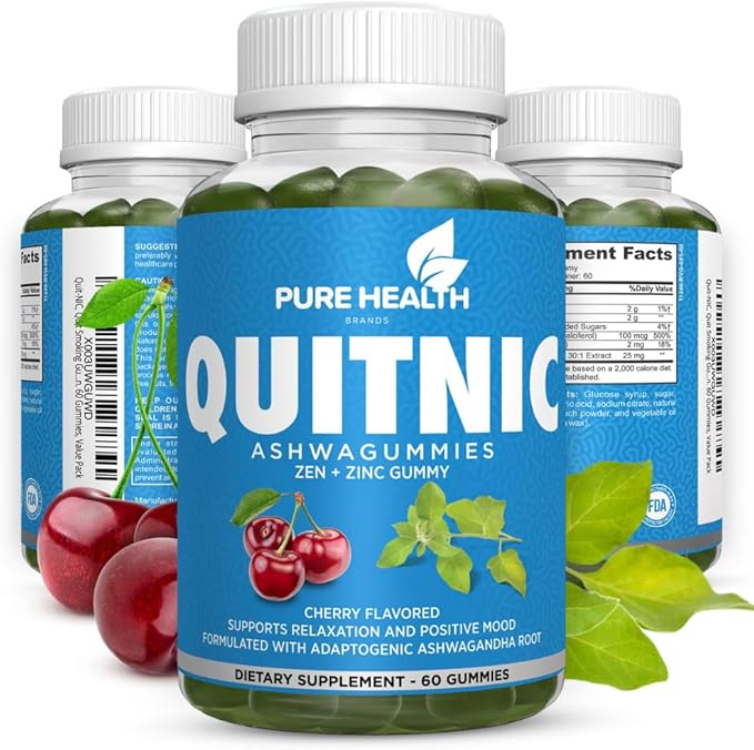 Quit-NIC, Quit Smoking Gummies, with Ashwagandha (60 Count 1))