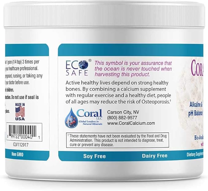 Ecopure Coral Calcium Powder with Trace Minerals - 16 Ounces