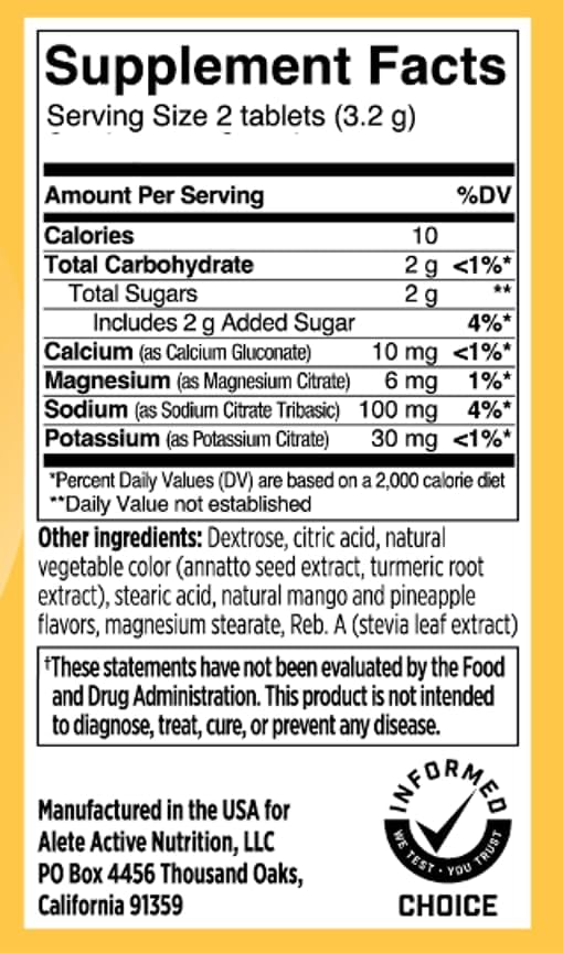 SaltStick Electrolyte FastChews - Tropical Mango Chewable Electrolyte Tablets - Salt Tablets for Runners, Electrolyte Chews for Hydration - 60 Count