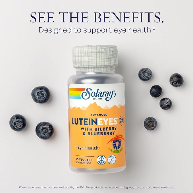 SOLARAY Advanced Lutein Eyes 24mg 30 Servings, 30 VegCaps