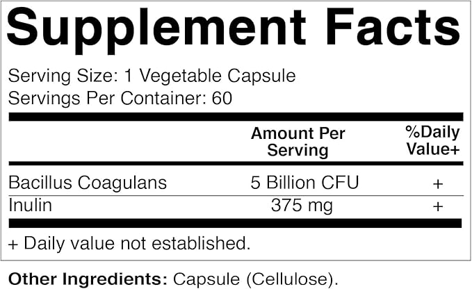 Vitamatic Bacillus Coagulans Shelf Stable Probiotic Supplement 60 Vegetable