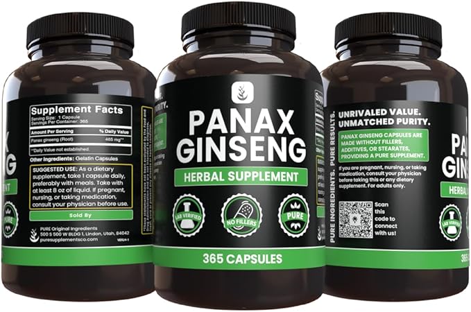 PURE ORIGINAL INGREDIENTS Panax Ginseng (365