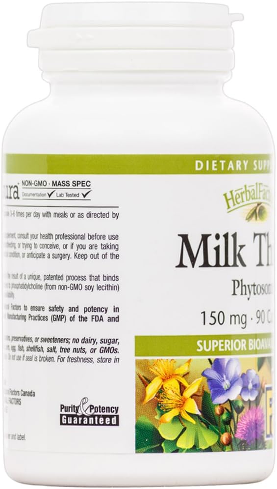 HerbalFactors by Natural Factors, Milk Thistle 90 capsules (90 servings)