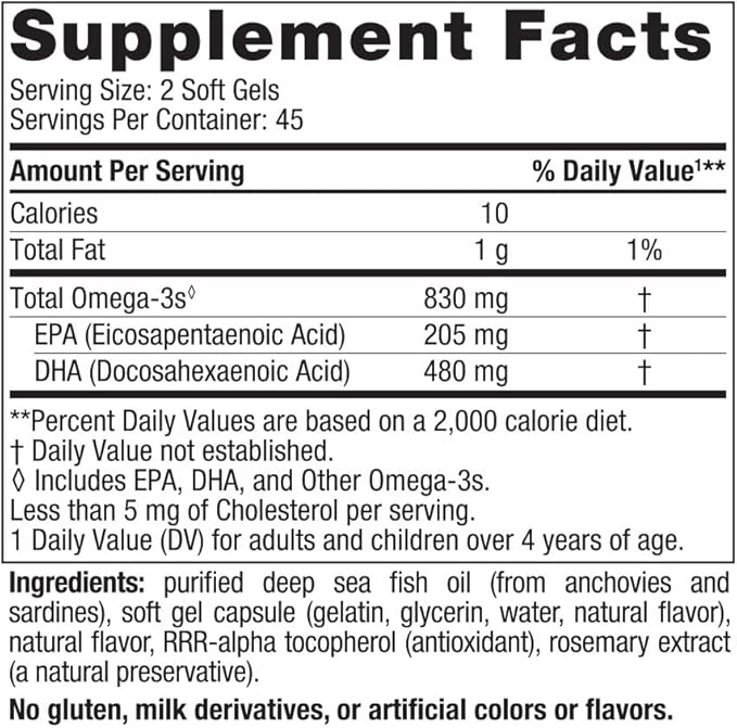 Nordic Naturals DHA, Strawberry 90 Soft 830 mg Omega-3 - 45 Servings