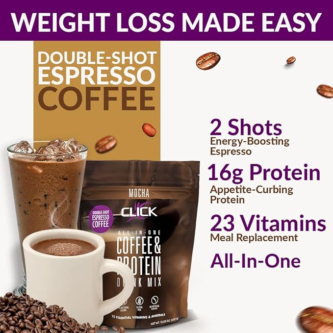 CLICK All-in-One Protein & Coffee Meal 10 Single (1.2 Ounce)