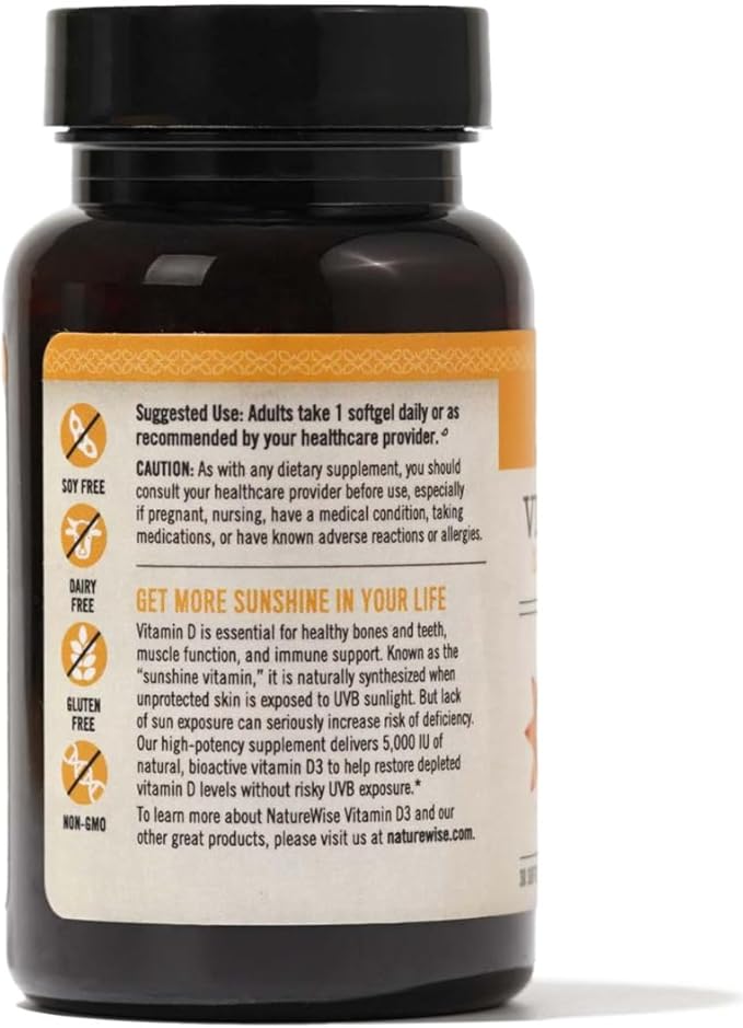 NatureWise Vitamin D3 5000iu (125 mcg) 30 Count