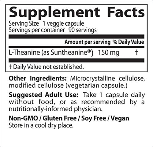 Doctor's Best L-Theanine Contains Suntheanine, Helps 150 mg (DRB-00197), 90 90 Count
