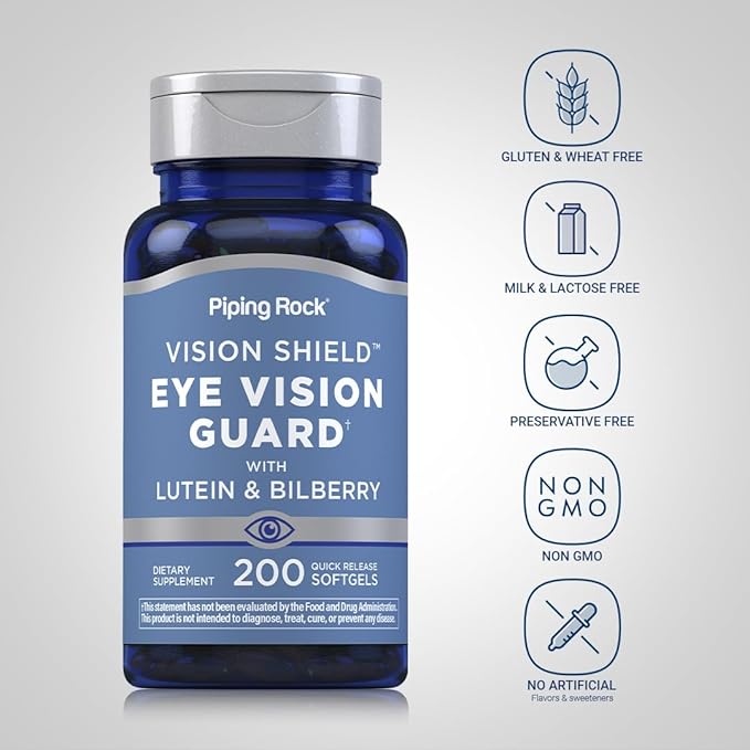 Piping Rock Lutein and Zeaxanthin Supplements 200 Softgels
