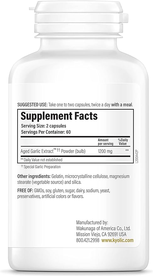 Kyolic Aged Garlic Extract Formula 200, 120 Capsules