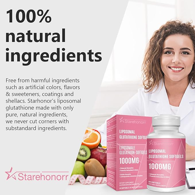 Liposomal Glutathione Softgels 1500MG, Reduced Glutathione 480 Softgels