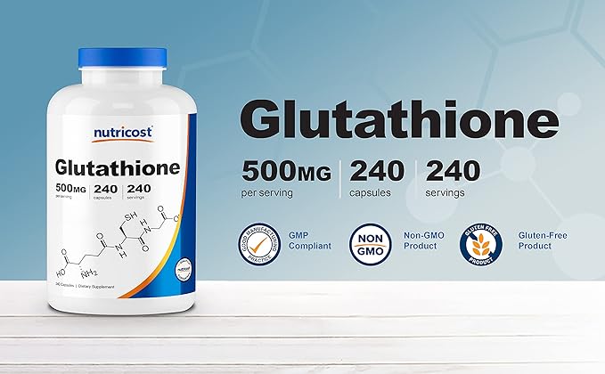 Nutricost Glutathione Capsules 500mg, 240 Capsules
