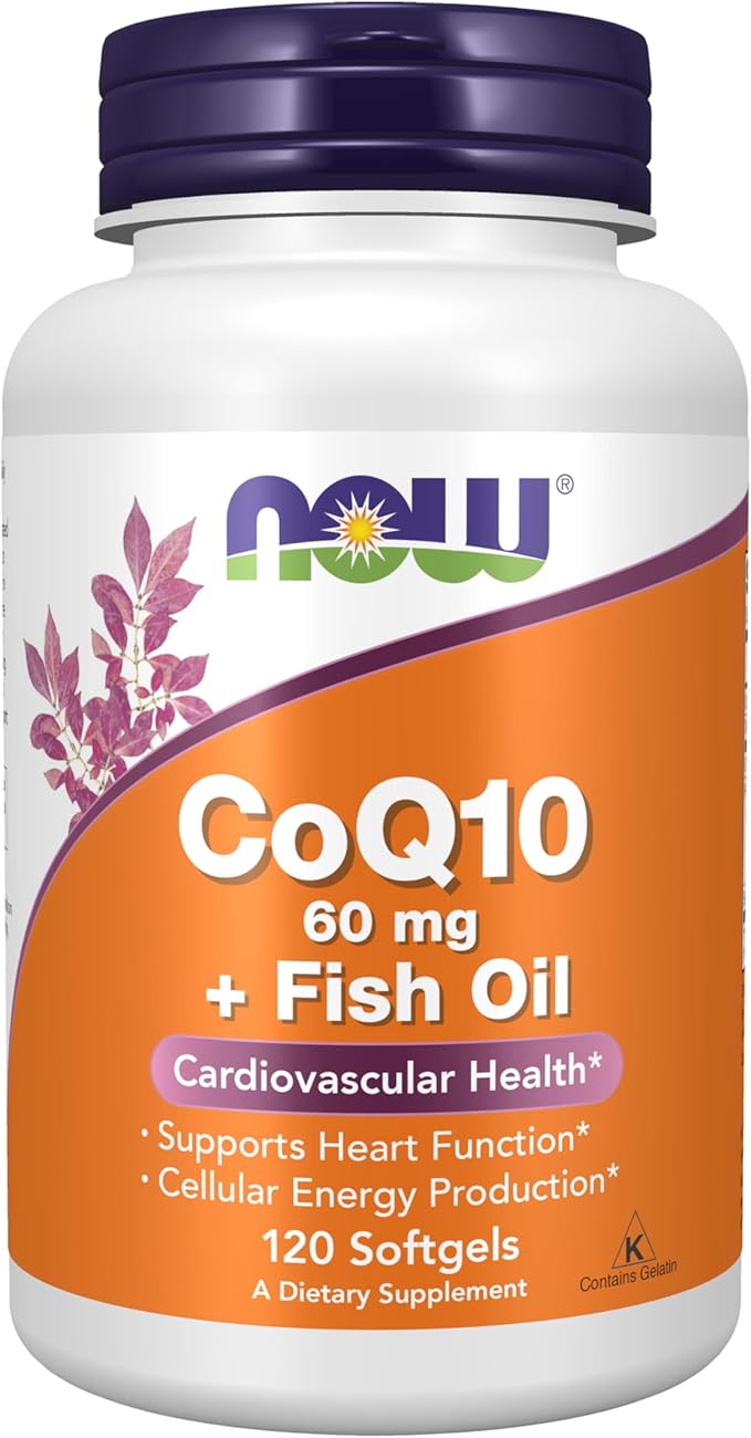 NOW Supplements, CoQ10 60 mg 3 Fish 120 Softgels