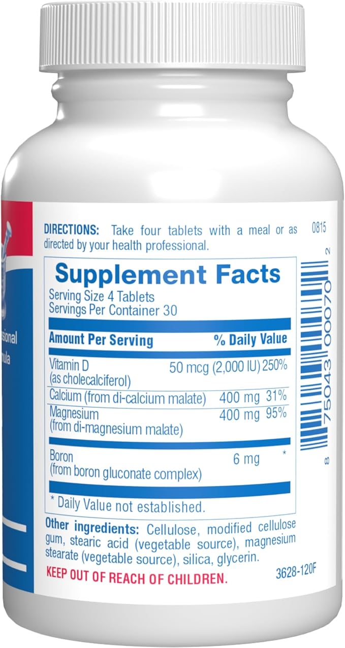 Calcium Magnesium D3 Bone Supplement for Women - Clinical Bone Strength Supplement with Magnesium Calcium Vitamin D3 & Boron Complex for Bone Maintenance - 120 Count Nutra Cal 1:1