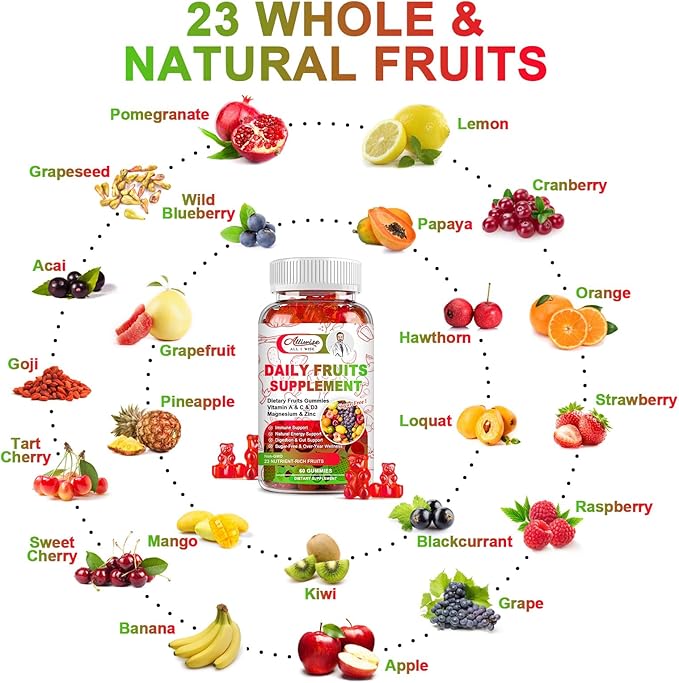 Sugar-Free Fruits and Veggies Gummies Supplement,