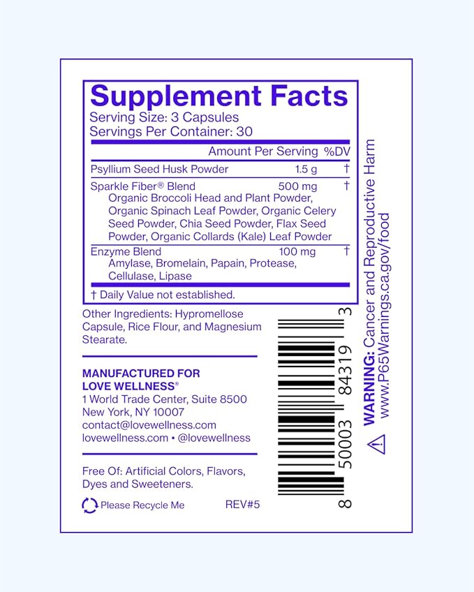 Love Wellness Sparkle Fiber 90 Count