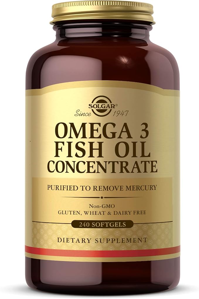 Solgar Omega-3 Fish Oil Concentrate, 240 Softgels 120 Servings