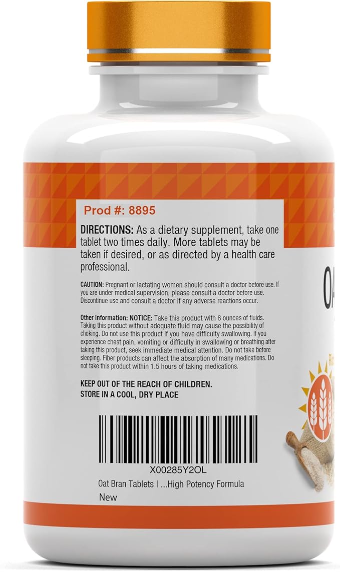Oat Bran Tablets 365 Tablets 1,000 MG