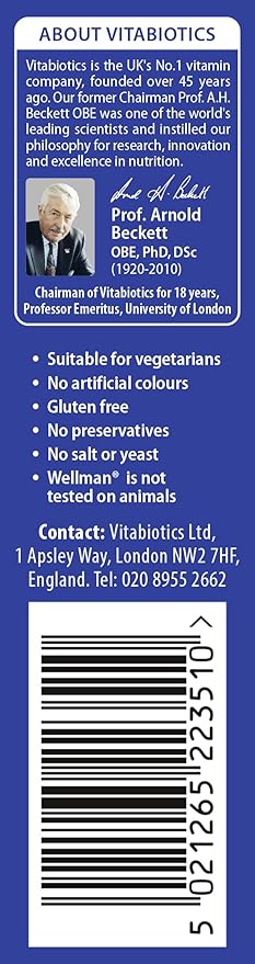 Wellman Vitabiotics 50+ Advanced Vitamin and 30 Tablets