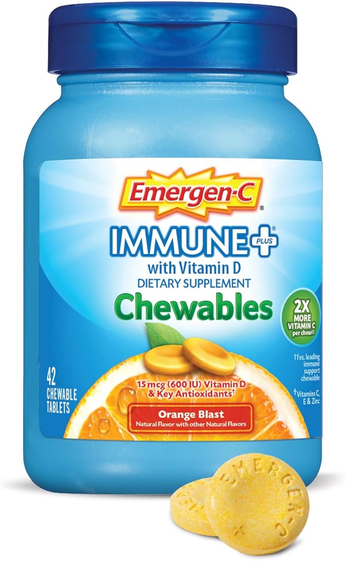 Emergen-C Immune+ Chewables 1000mg Vitamin C 42 Count
