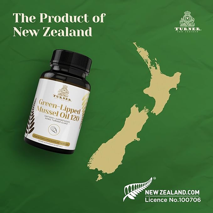 TURNER New Zealand Green Lipped Omega-3 53x Higher UAF1000+ Super 1 Bottle, 120 Softgels