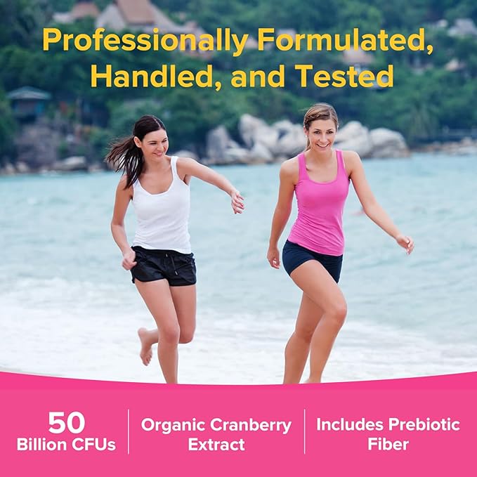NewRhythm Women's Probiotics, Organic Cranberry 50 Billion 18 Strains, 60 Vegan